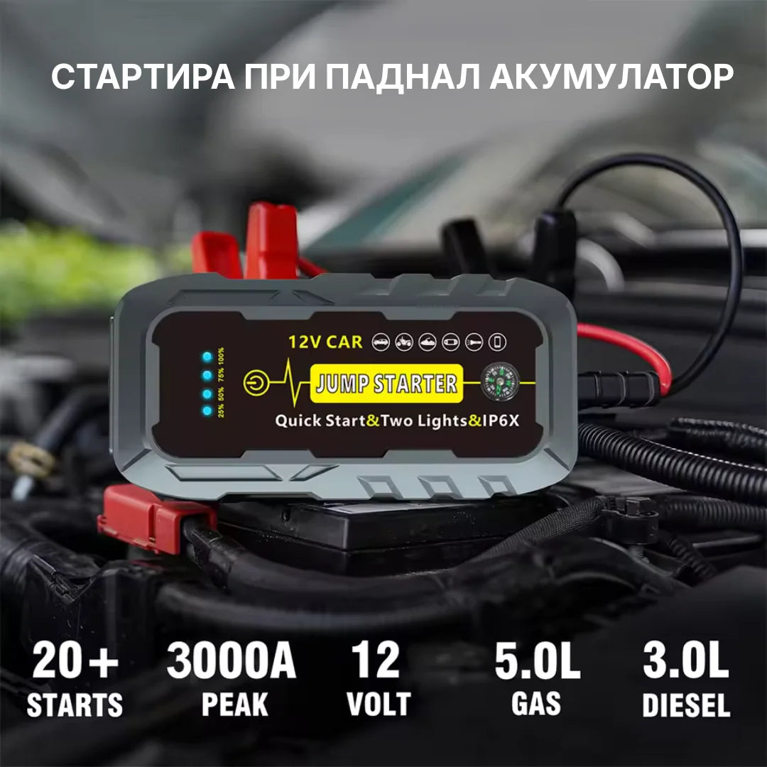 Стартер за Кола - 3000А - Jump Starter